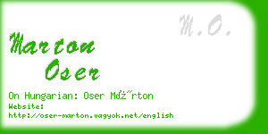 marton oser business card